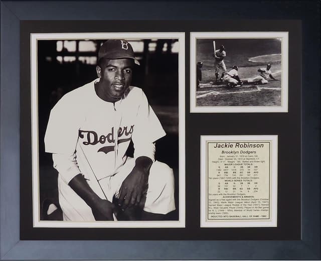 Detalle de Legends Never Die Jackie Robinson Black and White Framed Photo Collage (11 by 14-Inch)
