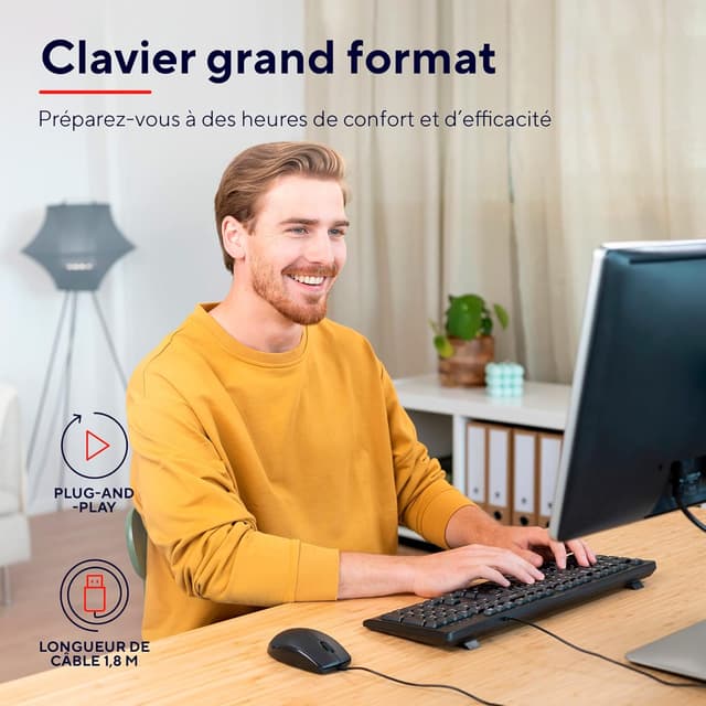 Detalle 2 de Trust Taro Clavier Filaire AZERTY Français Silencieux