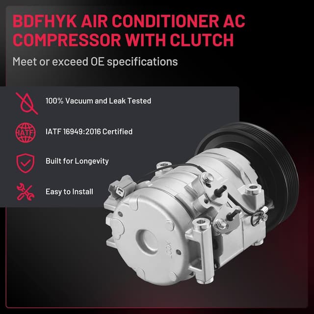 Detalle de BDFHYK 98307 A/C Compressor for Select Acura MDX and Honda Models (Compatible Replacement)