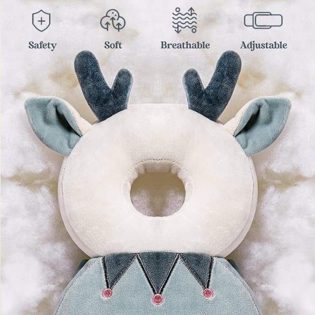 Detalle de Bambebe Baby Kopfschutz Kissen mit verstellbaren Schultergurten und Rückenprotektor (REH)