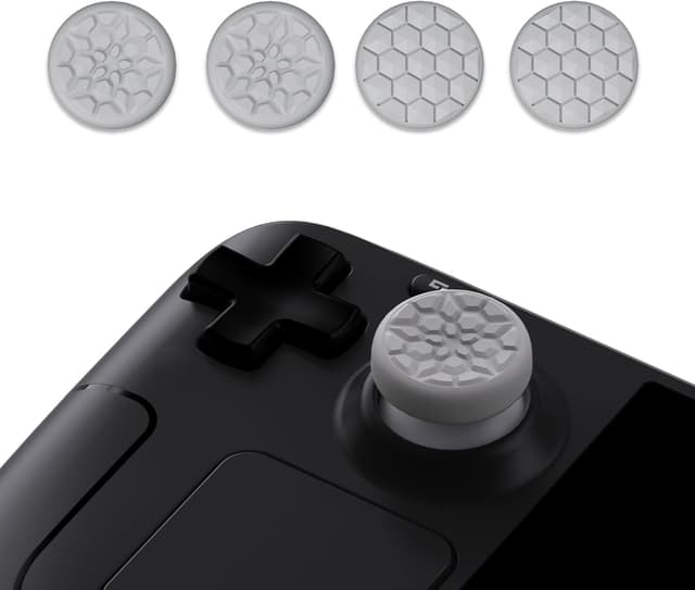 Detalle 2 de playvital Thumb Grip Caps for Steam Deck LCD & OLED and PS Portal remote play controllers (diamond grain & crack bomb design)