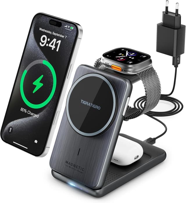 Detalle de tigratigro Cargador inalámbrico 3 en 1 15 W