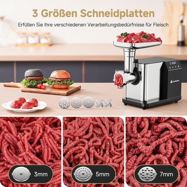 Thumbnail 3 de AAOBOSI Fleischwolf Elektrisch 3000W max