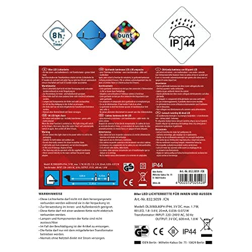 Thumbnail 1 de Idena 8325059 Cadena de luces LED 80 LEDs, temporizador 8 h 🎄