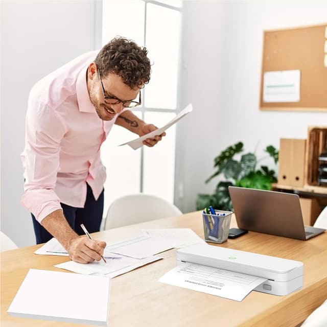 Detalle de QpenguinBabies 200 fogli carta termica A4 (210 x 297 mm) per stampante termica portatile, compatibile MT800/MT800Q/M08F