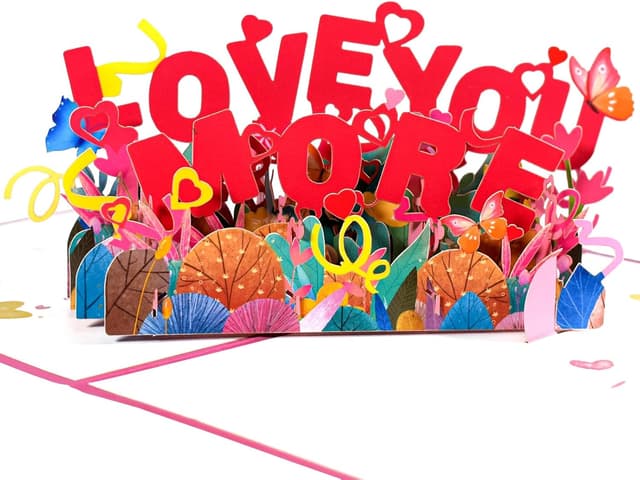 Detalle de DLYMXGC Love You More pop up cards