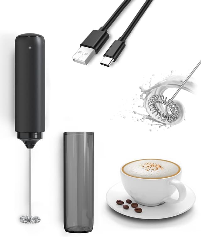 Detalle de Montalatte elettrico ricaricabile portatile mini per cappuccino e cioccolata calda