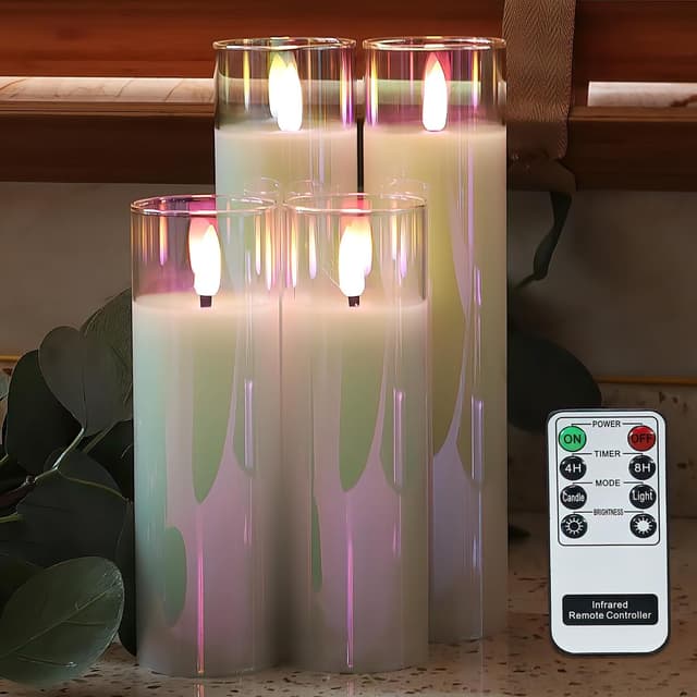 Imagen de Rhytsing Pearlesent Glass LED Candles 5cm set of 4 en OfertitasTOP