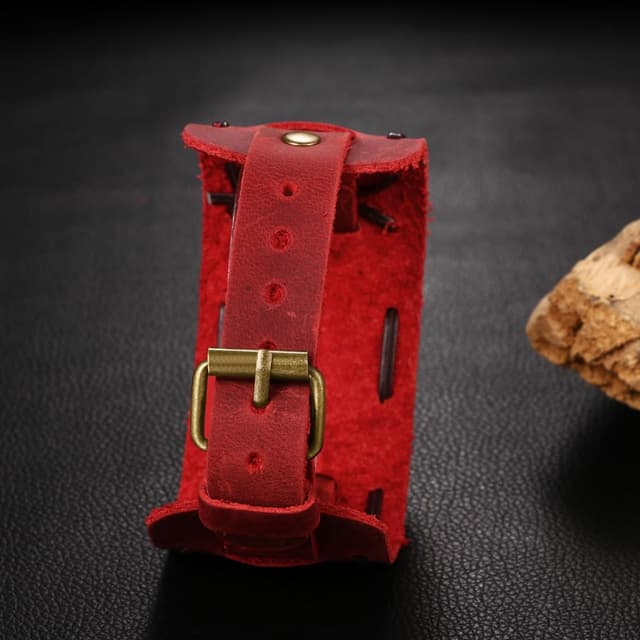 Detalle de Avaner Uhren Damen/Herren Echtleder – Halloween Retro Steampunk Analog Quarzarmbanduhr (mit 24h-Skala)