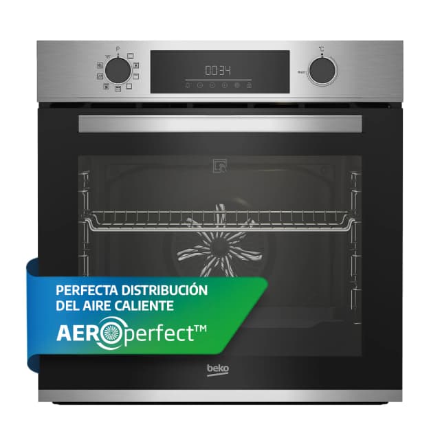 Detalle de Beko BBIE12300XMP horno multifunción pirolítico 71L