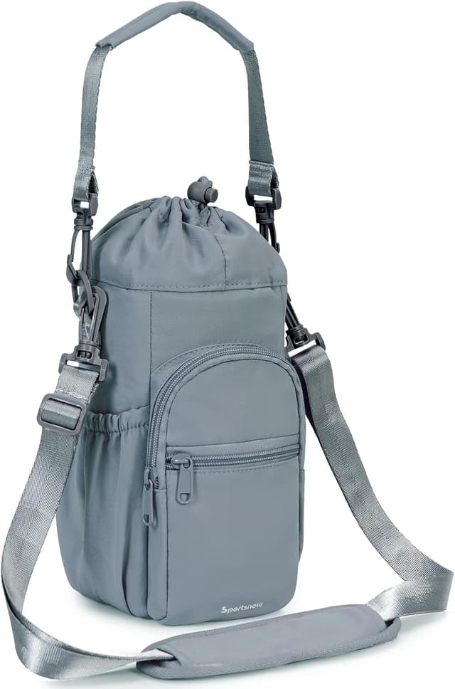 Detalle de Sportsnew insulated water bottle carrier sling bag (1L) with phone pocket – Blue