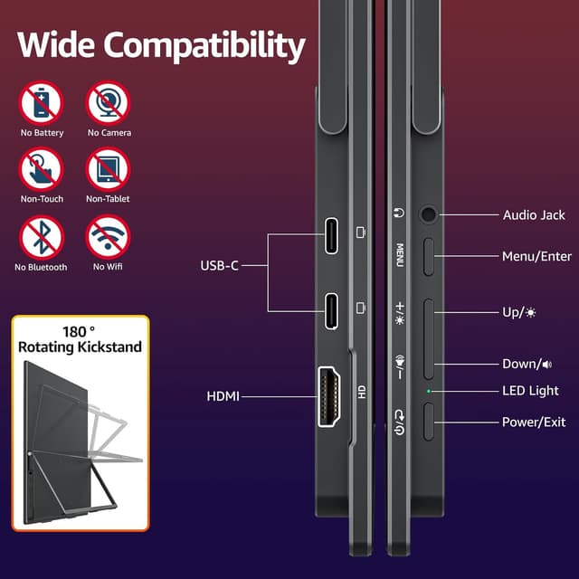 Thumbnail 6 de VisionOwl 18.5-Inch Portable Monitor