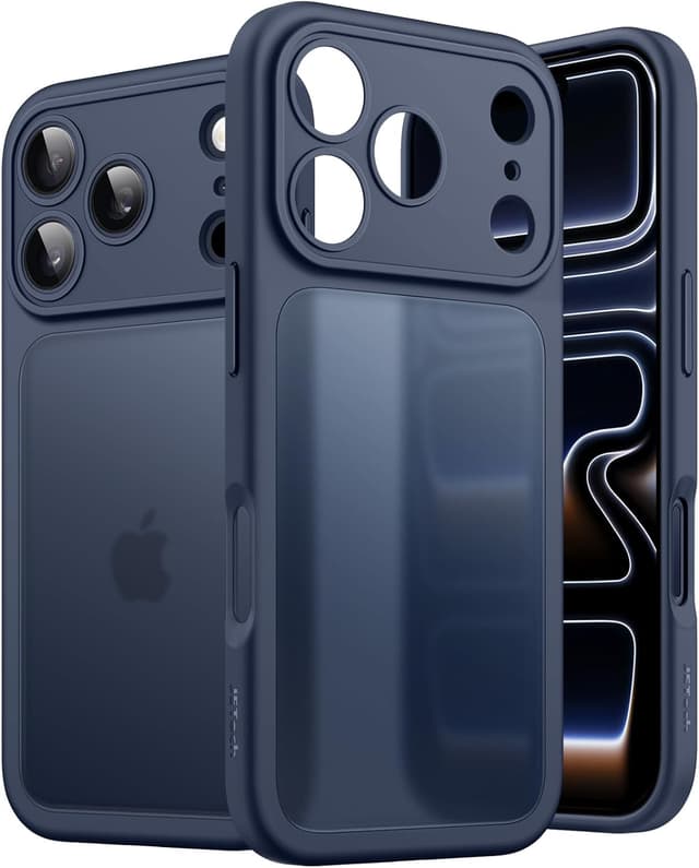 Detalle de JETech Cover Opaca Antiurto Grado Militare per iPhone 17 Pro 6,3" (blu scuro)