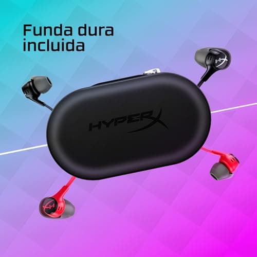 Detalle de HyperX Cloud EarBuds II negros: auriculares con micrófono para usar a diario