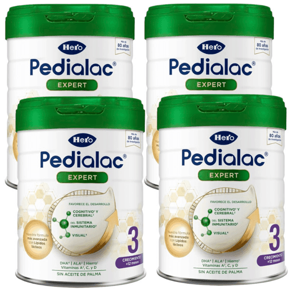 Detalle de Hero Baby Pedialac Leche de Crecimiento 3+ 4x800g