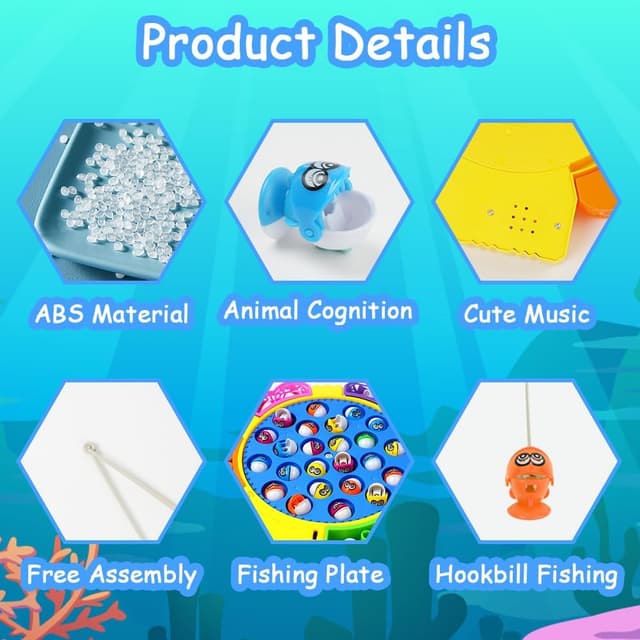 Thumbnail 2 de Vicloon Fishing Game for Kids 24-piece set