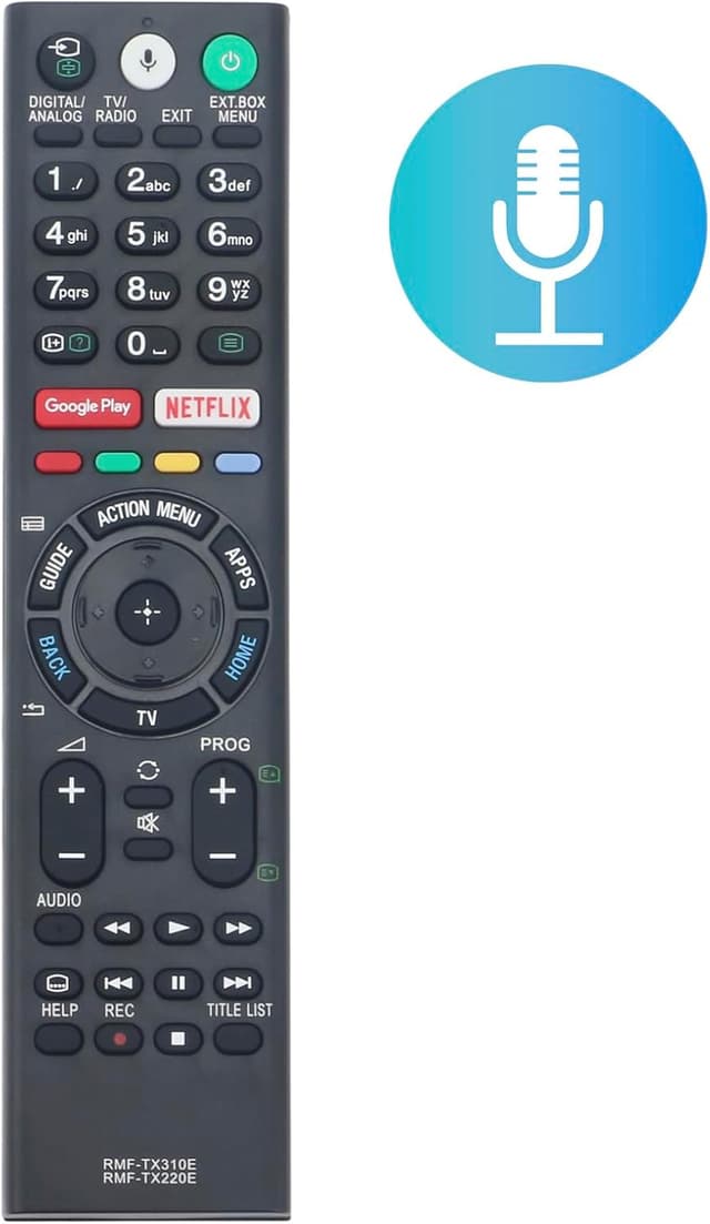 Detalle 2 de VINABTY RMF-TX310E / RMF-TX220E IR replacement voice remote for Sony Bravia
