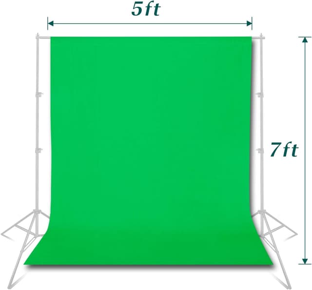 Detalle de EMART 1,5x2 m Greenscreen (Chroma-Key) aus Polyester – faltbarer grüner Hintergrund mit 2 Federzwingen