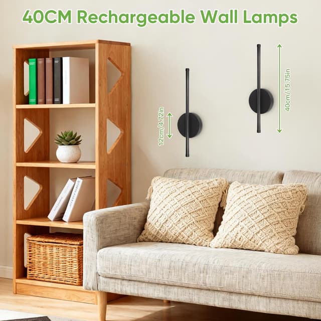 Thumbnail 3 de Kimjo 40cm Battery Operated Wall Lights