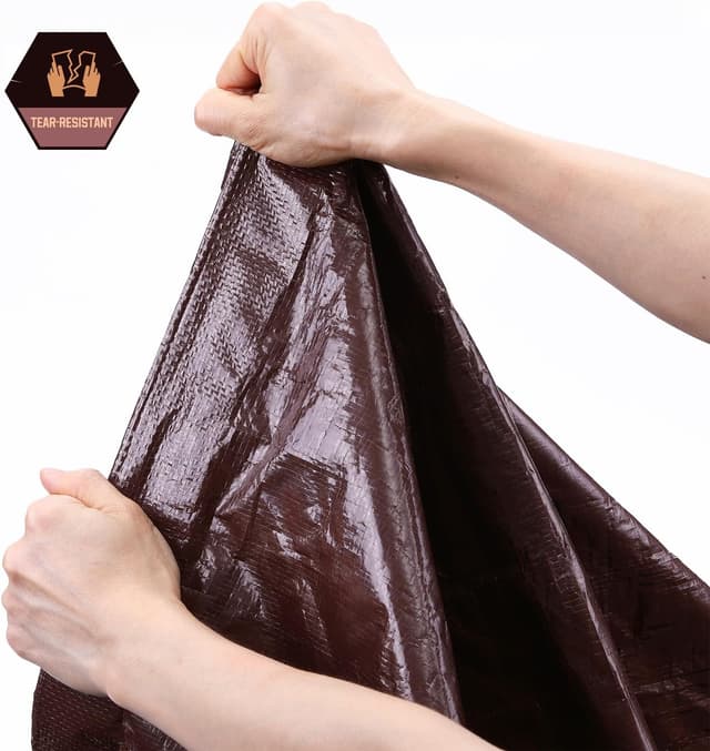 Detalle de 20 x 40 FT Waterproof Heavy Duty Tarp (10 Mil) PE Plastic Cover, Brown/Black Reversible