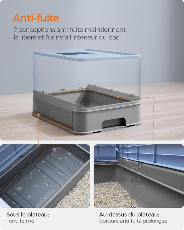 Thumbnail 3 de Feandrea Bac Litière Fermé 15 kg Bleu