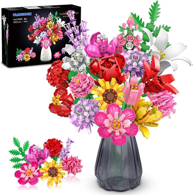 Detalle de PLAXSOON Flower Bouquet Building Set