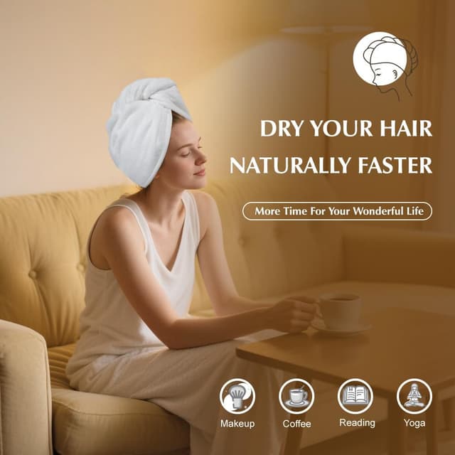 Detalle de Microfibre hair towel wrap 2 pack