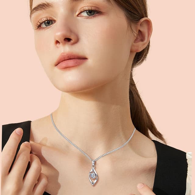 Detalle 2 de Zolkamery Schmuckset Silber 925 Damen: Twist-Halskette & Ohrringe mit Zirkonia