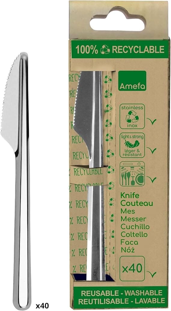 Imagen de Amefa 025905AF29BA5 Leaves - 40 cuchillos reciclables ♻ en OfertitasTOP