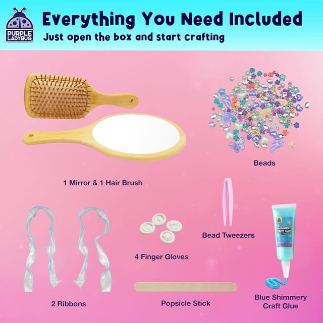 Thumbnail 2 de Decorate Your Own Mirror & Brush Craft Kit for Kids