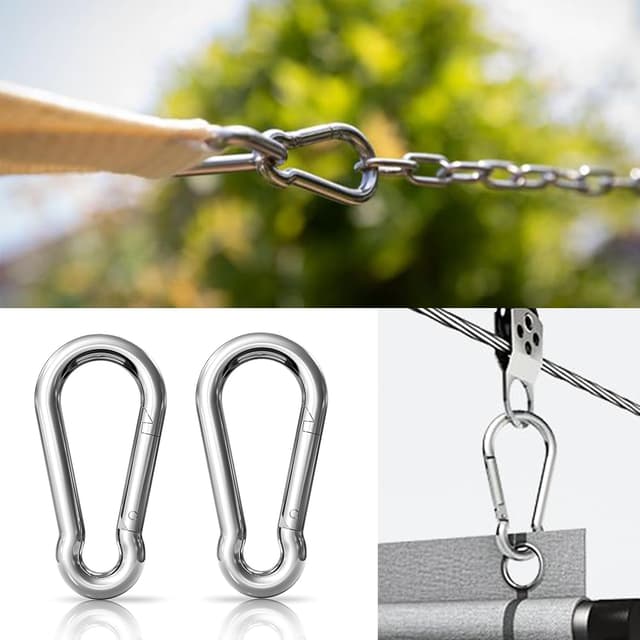 Detalle de 2er Karabinerhaken-Set LISOPO aus Edelstahl 304 (11 x 110 mm) mit Schnappverschluss