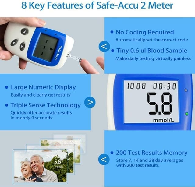 Thumbnail 1 de Sinocare Safe-Accu2 blood glucose monitor 200 memory