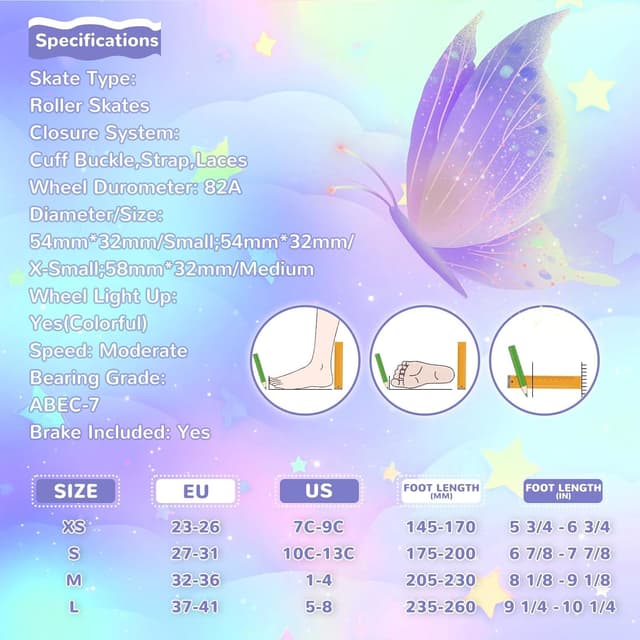 Thumbnail 5 de Nattork Kinder-Rollschuhe Mädchen/Jungen 4 Größen verstellbar