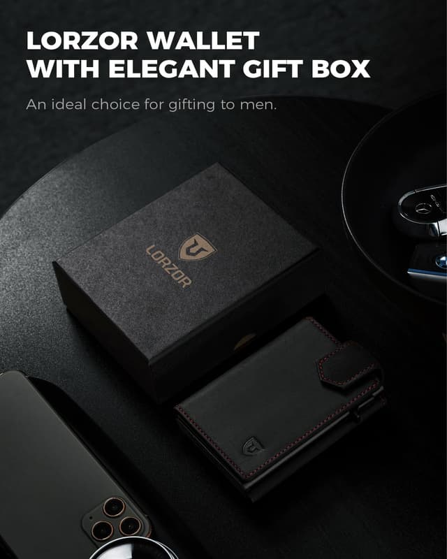 Thumbnail 6 de LORZOR Men Wallet Slim RFID, 0.3 inch