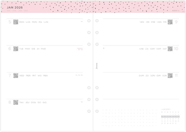 Detalle de Filofax Confetti Week to view A5 2026 Nachfüllkalender