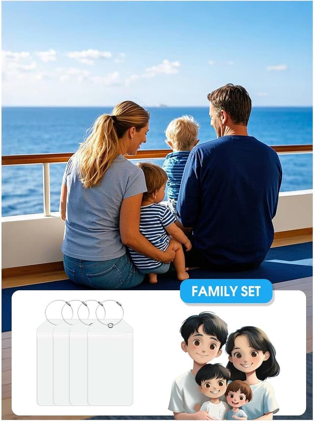 Thumbnail 6 de Lammcou Kofferanhänger für Kreuzfahrten (XXL, 19 x 11 cm) – wasserfestes PVC, transparent, 9er Set