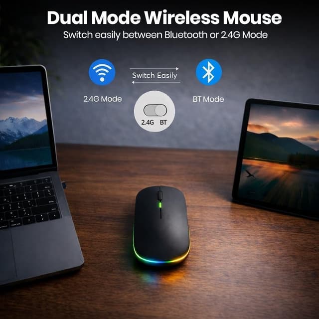 Thumbnail 3 de GLOBAL TECH Wireless Bluetooth Mouse Slim Silent