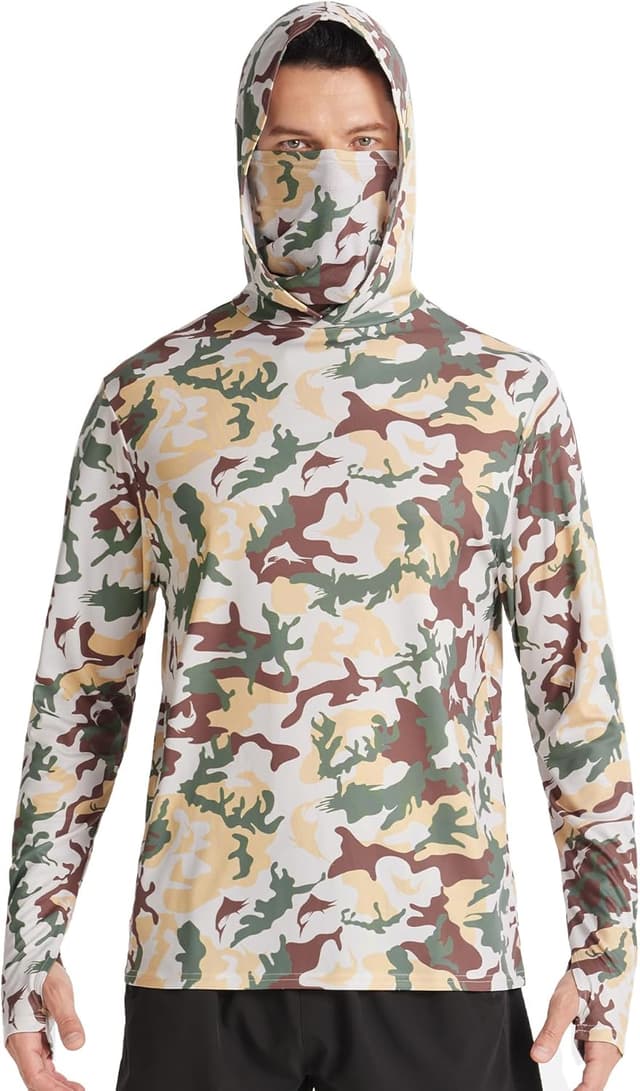 Thumbnail 6 de FISHEAL Men’s Performance Fishing Hoodie Shirt with UPF 50+ Sun Protection, Thumbholes & Neck Gaiter