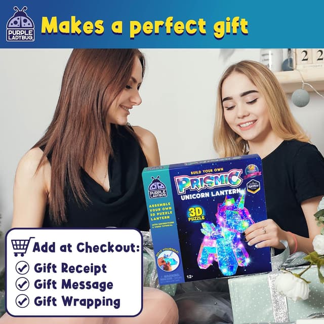 Detalle de Purple Ladybug Make Your Own 3D Light Up Unicorn Craft Kit (ages 12+)