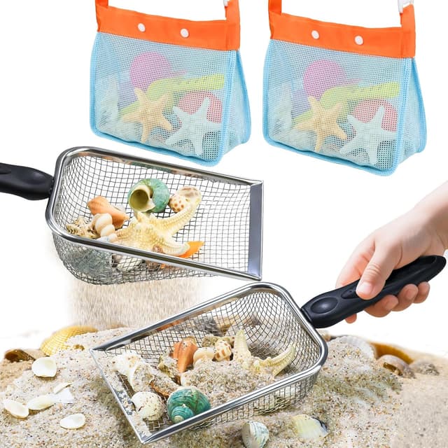 Detalle de QINGLER Beach Shovel Sand Sifters 2-Pack