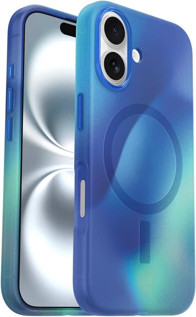 Detalle de OtterBox Cover Slim & Sturdy con MagSafe per iPhone 16, Northern Lights (resistente a urti e cadute, Slim & Sturdy)