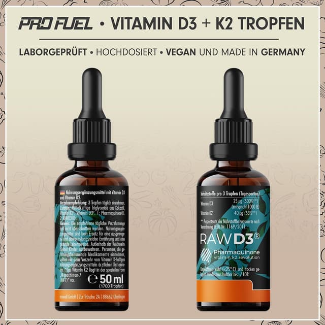 Thumbnail 5 de Vitamin D3 K2 vegan 1700 Tropfen 50 ml 1000 IE + 40 µg pro Tropfen