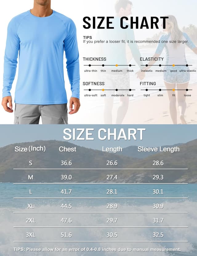 Thumbnail 6 de TACVASEN Men’s UPF 50+ long sleeve UV protection T-shirt for hiking and outdoor wear