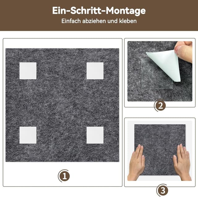 Detalle 2 de CUHIOY Filz Pinnwand 6er Set mit 60 Pins