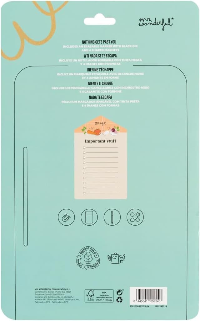 Thumbnail 4 de Mr Wonderful Tableau magnétique à lister ⚙