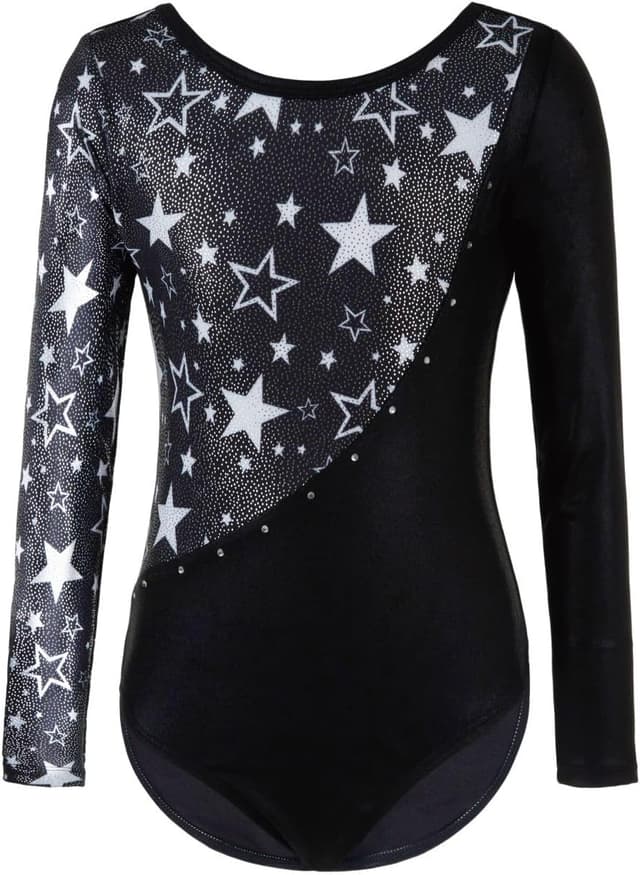 Detalle 2 de Girls’ three-piece gymnastics leotard set with sparkling gradient design