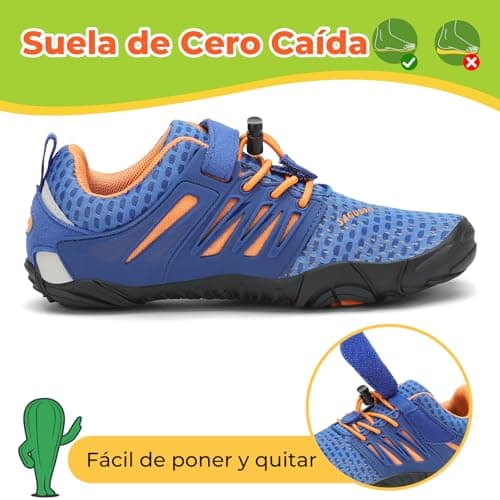 Detalle 2 de SAGUARO zapatillas barefoot minimalistas para niña y niños, suela antideslizante y zero drop