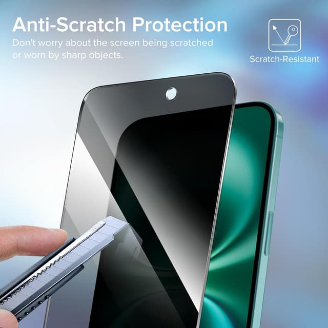 Detalle 2 de iVoler Privacy Pellicola Protettiva per iPhone 15 Plus / iPhone 16 Plus 6,7" (Anti-Spy, vetro temperato 9H) con strumenti di installazione, 2 pezzi