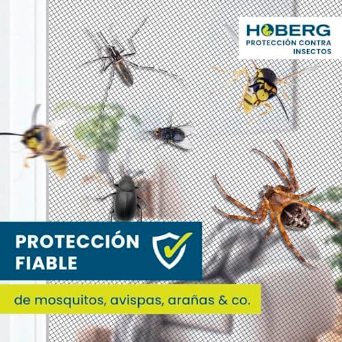 Detalle de Hoberg Mosquitera para Ventanas con fijación magnética (negra) recortable hasta 150 x 130 cm