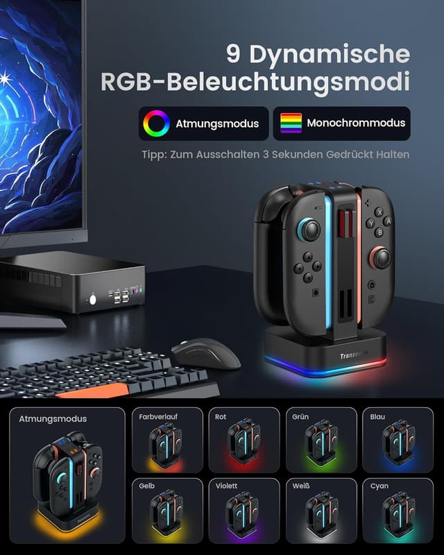 Thumbnail 4 de TRANSNOVO Ladestation für Nintendo Switch 2 4‑fach